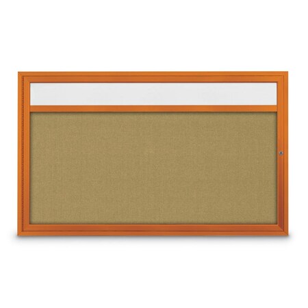 United Visual Products Hinge-less Radius Corkboard, 30"x36", Satin Alum Frame/Pumice UVEB3036R-SATIN-PUMICE